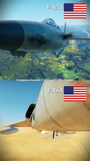 U.S.A F-105D Thunderchief vs U.S.A F-106A Delta Dart Shooting Comparison #warthunder