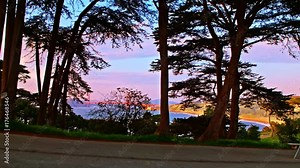 Iconic Golden Gate Bridge, suspension bridge between San Francisco Bay and Pacific Ocean, links peninsula to Marin County, carries Route 101 and California State Route 1, symbol of United States