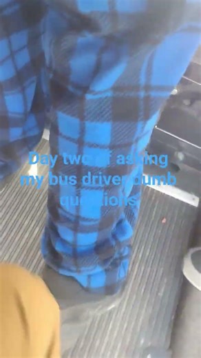 Day two of asking my bus driver stupid questions part one day two
