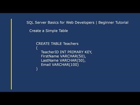 SQL Server Basics for Web Developers | Beginner Tutorial