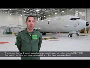 RAF Poseidon maritime patrol aircraft releases first torpedo