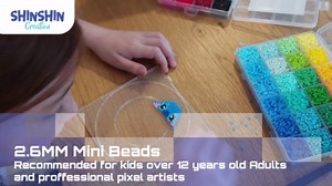 24,000 Mini Fuse Beads Kit for Adults - 48 Colors Tiny 2.6mm Beads, 5 Pegboards, 2 Tweezers - Compatible with Hama, Melty, Iron Craft - Bulk Storage