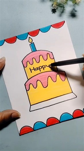 Diy Happy Birthday Card idea 🎂🥰#shorts #happy birthday card #art #trending #youtube