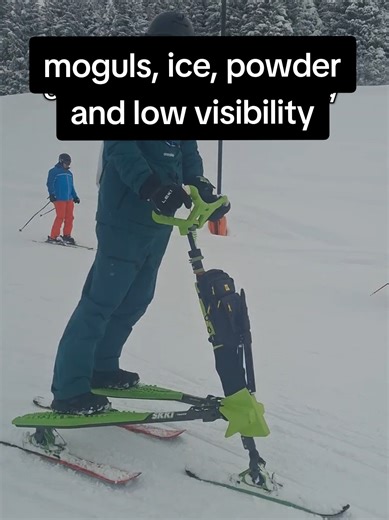 On Skki Trikke, the rider stands higher and is able to look far ahead to anticipate the slope conditions well in advance, planning the route better on a ski slope 🤩 On Skki Trikke, riding through moguls and ice is very smooth and easy 💪 Why? Because our legs and skis never fall apart, the skis are held together by the frame. To brake on Skki Trikke, you use mainly your arms and shoulders so it doesn't burden the knees 😎 #skkitrikke #viral #fyp #foryoupage #viralvideos