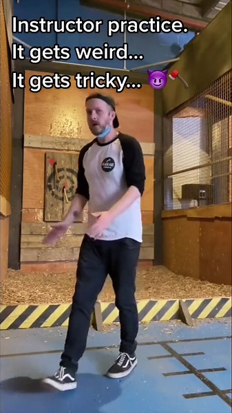 Man Shows Cool Ax-Throwing Trick Shots