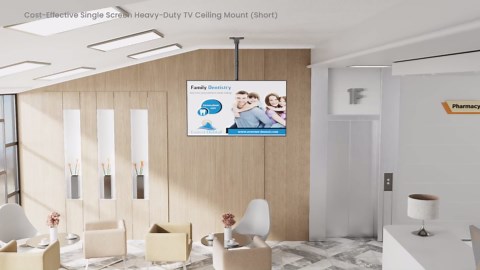 Ceiling TV Mount – Adjustable Hanging Ceiling TV Bracket Fits Most 43-86 inch LCD LED OLED 4K TVs,Pole Ceiling Mount Supports up to 132lbs, Max VESA 600x400mm,Black