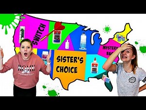 Throwing a Dart at a Map and Made SLIME Challenge || Taylor and Vanessa