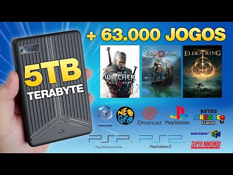 INCRÍVEL HD 5TB com 63.000 JOGOS de PC e Consoles - É só Plugar e Jogar!