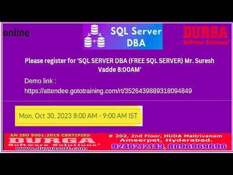SQL SERVER DBA Online Training @ DURGASOFT