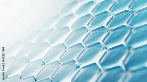 Hexagonal skin cells with cosmetics concept, 3d rendering.