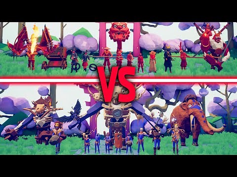 MEGA DYNASTY TEAM vs MEGA TRIBAL TEAM | TABS - Totally Accurate Battle Simulator