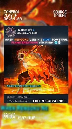 🤯 Rengoku Uses 9th Form Of Flame Breathing 🥶⚔️ #demonslayer #rengoku #kny #fyp #viralshort