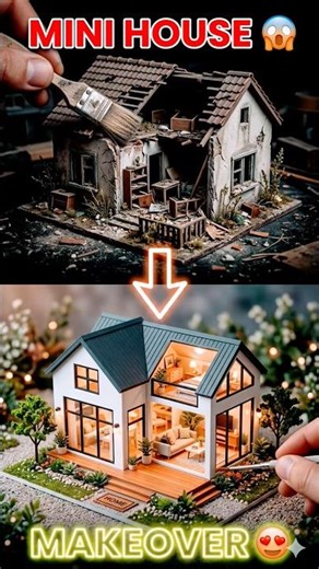 👉 Tiny House Makeover 😱 From Broken to Beautiful! #Shorts #usa