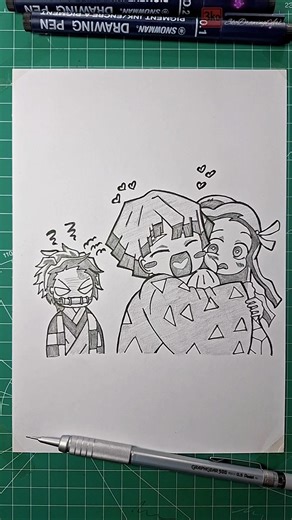 Drawing Zenitsu X Nezuko✨️ #メイキング #アナログ #drawing #demonslayer