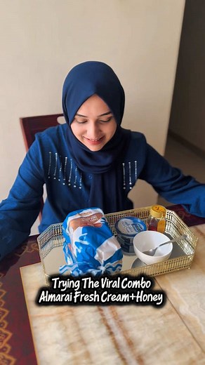 Tried the viral Almarai fresh cream Honey Combo!🍞🍯 @almarai [ viral combo , fresh cream , honey , bread , almarai , malayalam ] #almarai #virals@Almarai - المراعي