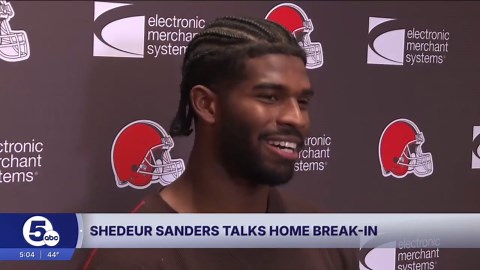 Browns QB Shedeur Sanders speaks after home broken into during NFL debut