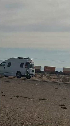 NB UP stack train pushes across the Mojave Desert #freighttrain #desert #railfanning #railway