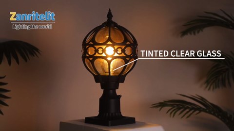 2 Pack Dusk to Dawn Outdoor Posts Light for Lawn Walkway Fence House, Globe Outside Lamp Post Light, Pier Mount Sphere Lighting, Exterior Waterproof Football Pole Lantern Light Fixture