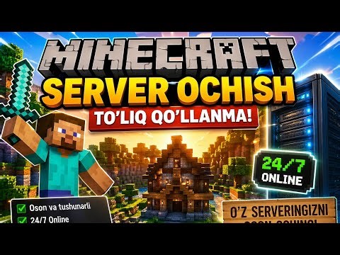 Minecraft lekin online server ochish (Uzbek tilida)