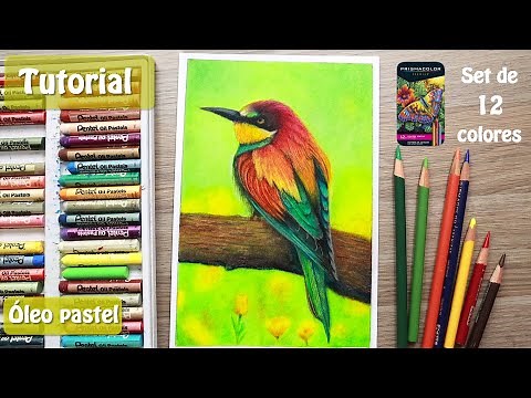 Cómo pintar un Pájaro con COLORES y ÓLEO PASTEL