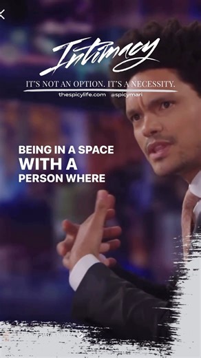 Intimacy is one of the three main pillars of love. It is also one of the main S.P.I.C.Y. ingredients for a healthy relationship, be it romantic or platonic. We have created a culture that shames men for showing vulnerability and only applauds them when they show strength. We have to collectively do our part (men and women) to welcome self-exposure and celebrate the sharing of emotions, experiences and outlooks regardless of gender. I’m not going to lie. @Trevornoah is right. For centuries women 