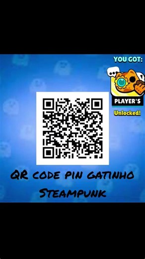 QR code pin gatinho steampunk 🐱#newseason #brawlstars #shorts