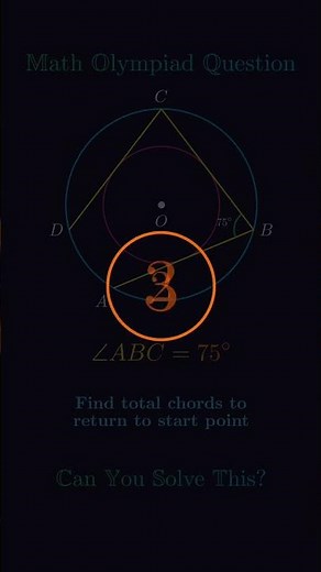Math Olympiad Circle Geometry Challenge | 75° Angle Puzzle Solved | Chords & Central Angle Trick