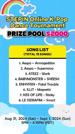 STEPIN Online K-Pop Dance Tournament Song List