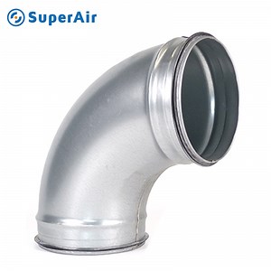 [Hot Item] Round Spiral Fittings 90 Degree Elbow Without Rubber Gasket for Ventilation