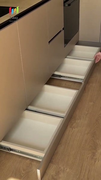 Don’t Waste Kitchen Skirting Space! 😱 Smart Storage Hack #Shorts #kitchendesign