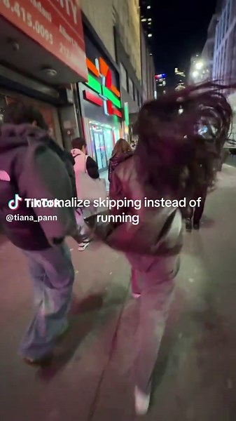 skipping to catch the train | skipping