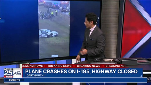 Large emergency response after plane crashes on I-195 in Dartmouth