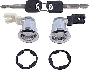 Door Lock Cylinder and Keys a Set Compatible with Ford Econoline Van F150 F250 F350 E150 E250 E350 E450 B2300 B2500 B3000 B4000 Super Duty Truck Mazda