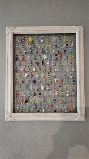 Chicken Wire Suncatcher: Shabby Chic Frame With Seashells, Coral, Charms Beachglass and More. - Etsy
