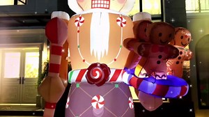 AerWo 8FT Christmas Inflatable Outdoor Decoration, Inflatable Nutcracker with Little Gingerbread Christmas Blow up Yard Decorations with LED Lights, Nutcracker Christmas Decor Outdoor for Yard Lawn