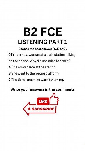 B2 First (FCE) Listening Practice Test - Part 1#firstexam#b2first #englishlanguagetest #b2english