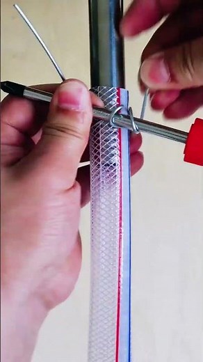 Tying a hose with wire for a secure connection