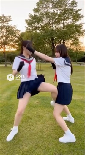 【JK】女子高生は朝にスパーリング#shorts #女子高生 #制服 #ギャップ #かっこいい #アクション #girlsfight#shorts #martialarts #karate