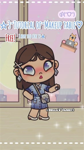 ☆3~Tutorial of~Makeup table♡😄💝🌷in #avatarworld [Free]{Aesthetic}[☆Bella's~family:)]plz subscribe 🥺🙏💖