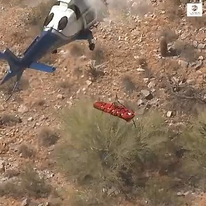 Dramatic video captures dizzying helicopter rescue as 74-year-old woman spins out of control while being airlifted to hospital after sustaining injuries while hiking. The patient has no ill effects from the spinning except for dizziness and minor nausea, officials say. https://bit.ly/2slGm6D | ABC 36