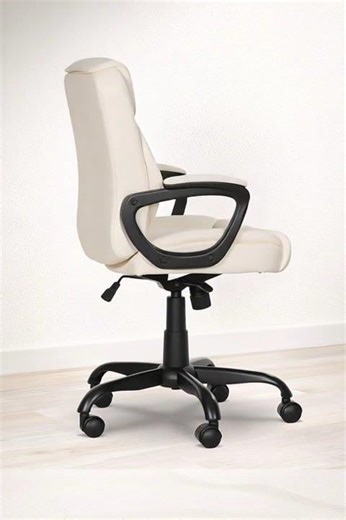 Amazon Basics Classic Puresoft PU Padded Mid Back Height Adjustable Office Computer Desk Chair with