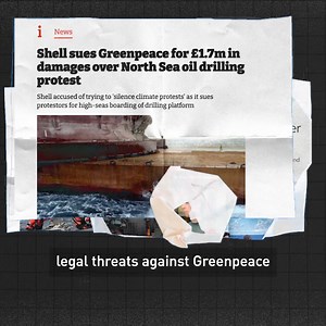 33K views · 1.7K reactions | Shell is suing for millions of dollars because we dared to challenge their reckless oil expansion plans in the North Sea. We will not be silenced. We're standing up for all our futures in court, but we can't do it alone. We need your help to support our legal defence against Shell. Sign our open letter and help us fight back: https://act.gp/4gqLJrA | Greenpeace UK | Facebook