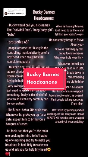 Bucky Barnes Romantic Headcanons | Marvel | Cute Moments