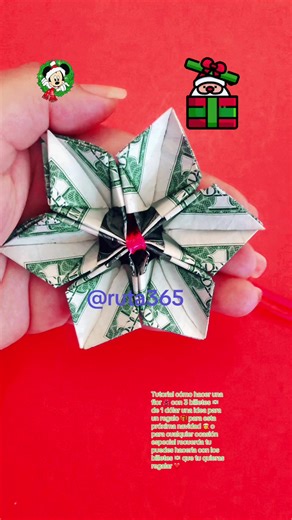 #tutorial cómo hacer una flor con tres billetes de 1 dolar#How to make a flower with 3 bills#figuras hechas con billetes #flor hecha con billetes