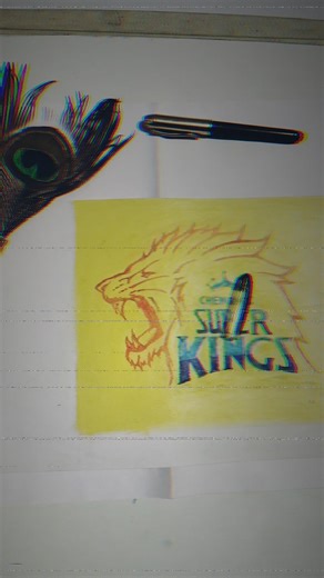 CSK logo drawing transition 🥹❤️ #shorts #drawing #csk #art #whistlepodu #msdhoni