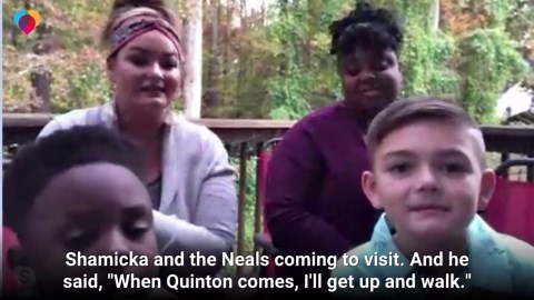 Second grader helps friend relearn how to walk after car accident