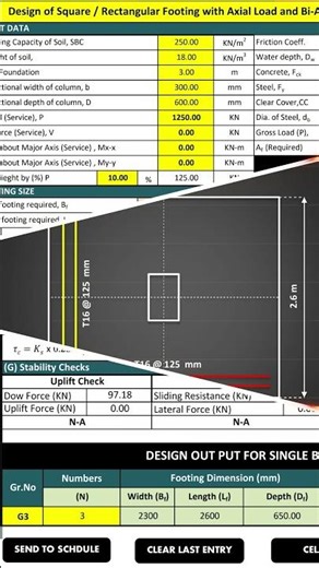 Square & Rectangular Footing Design I Smart Excel Sheets october 2025