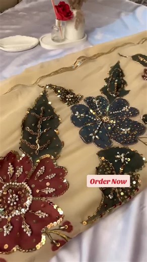 Hand Painted Embellished Duptta New Design