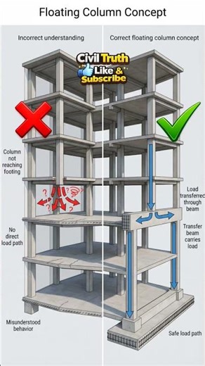 Floating Column Explained 👀#civilengineering #construction #education #structuralengineering #yt #ai