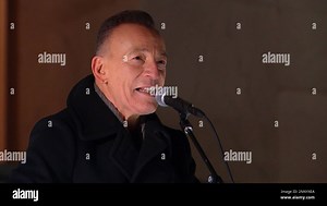 In this image from video, Bruce Springsteen performs during a Celebrating America concert on Wednesday, Jan. 20, 2021, part of the 59th Inauguration Day events for President Joe Biden sworn in as the 46th president of the United States. (Biden Inaugural Committee via AP Stock Photo - Alamy